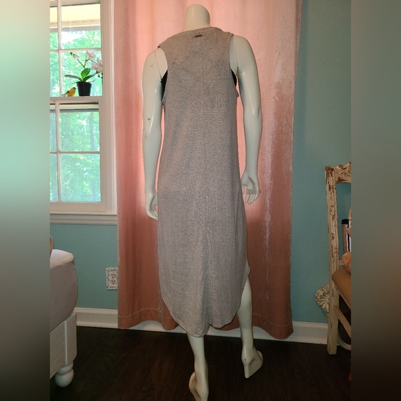 PrAna Gray Stripe Hemp Blend Tank Dress Size Small - Picture 4 of 7